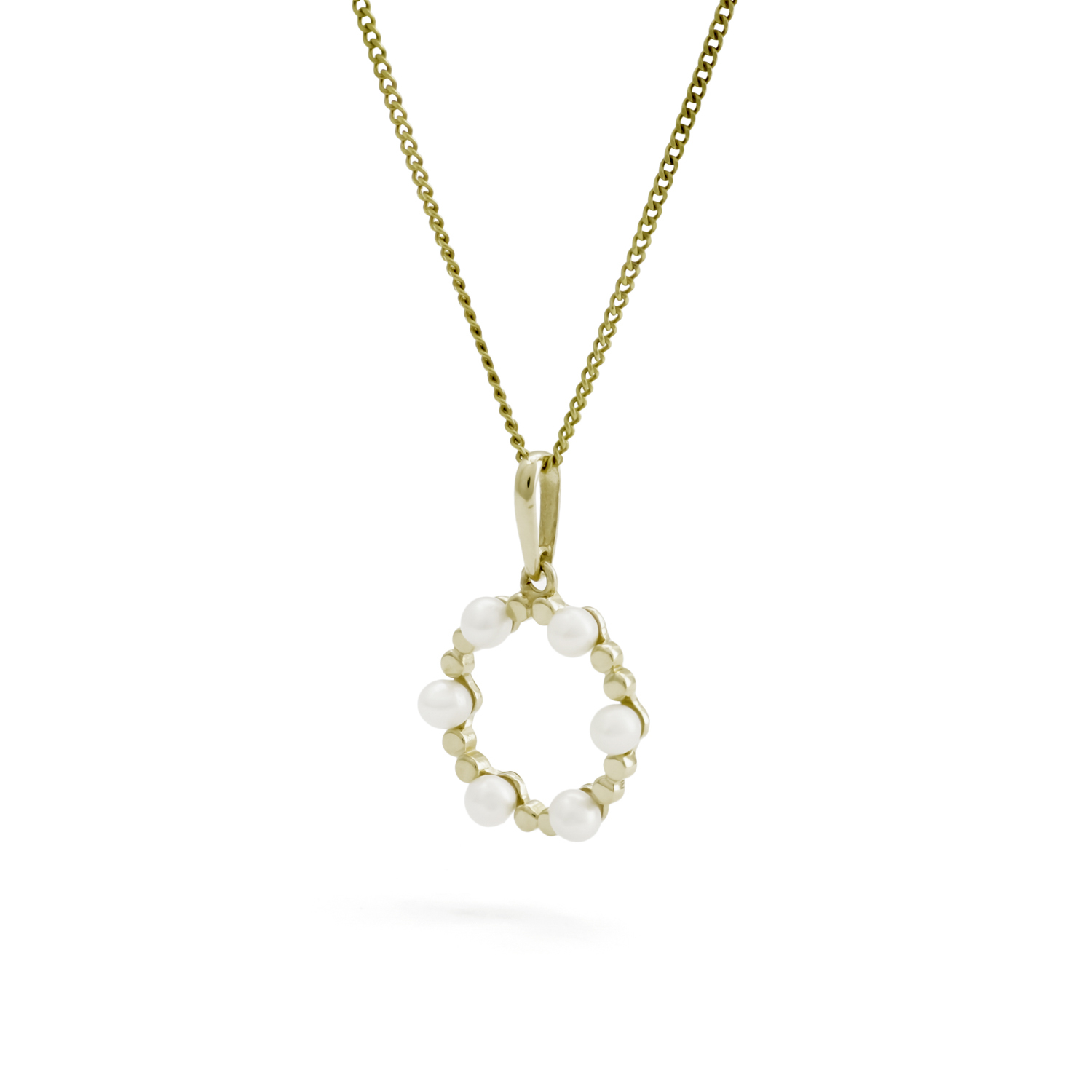 Skye parelhanger met ketting, zoetwaterparels
