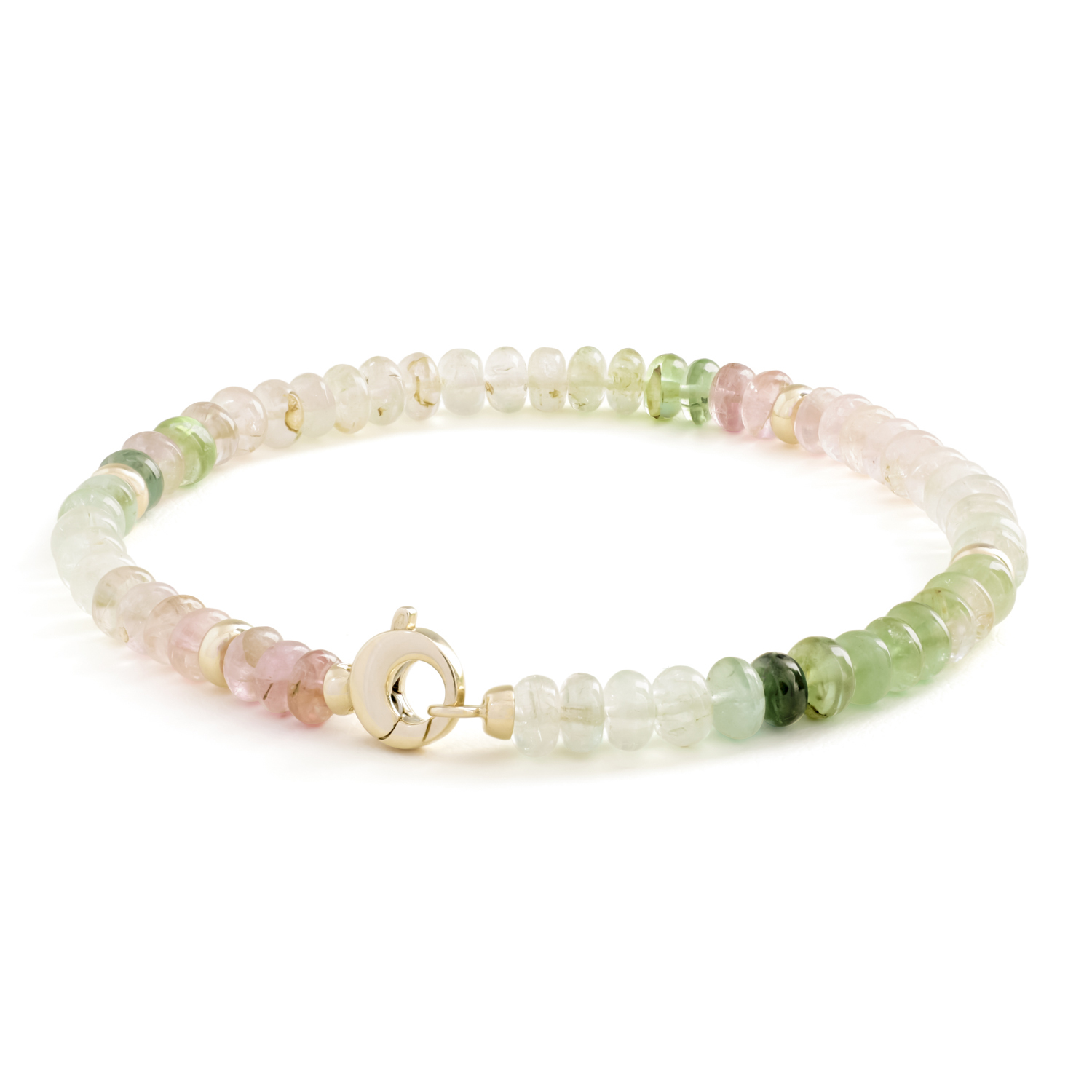 Armband, geelgoud, toermalijn