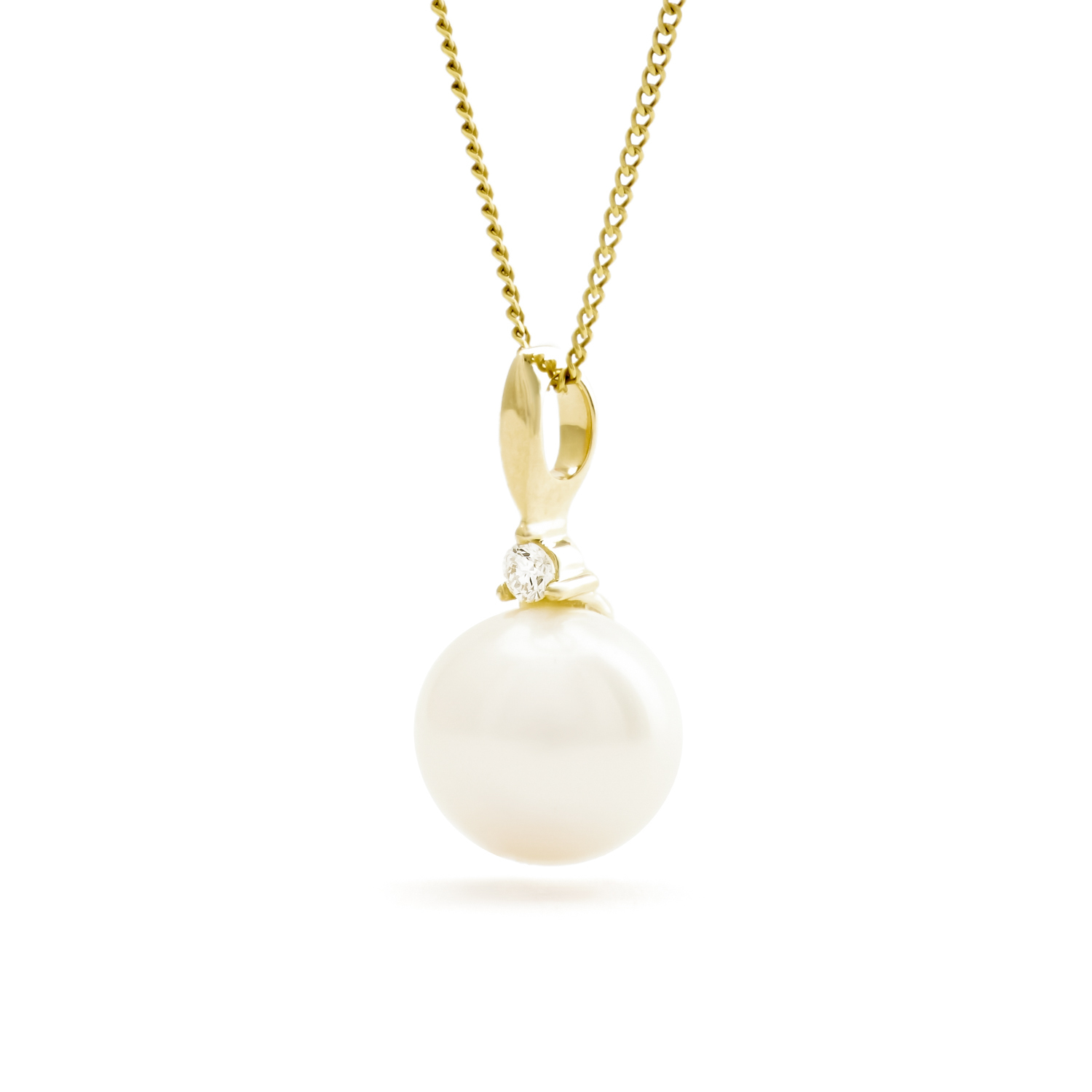 Spencer hanger met ketting, geelgoud, diamant