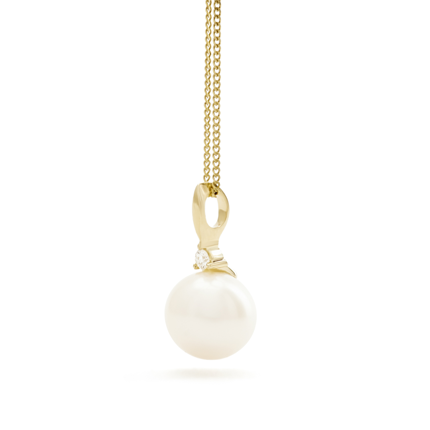 Spencer hanger met ketting, geelgoud, diamant