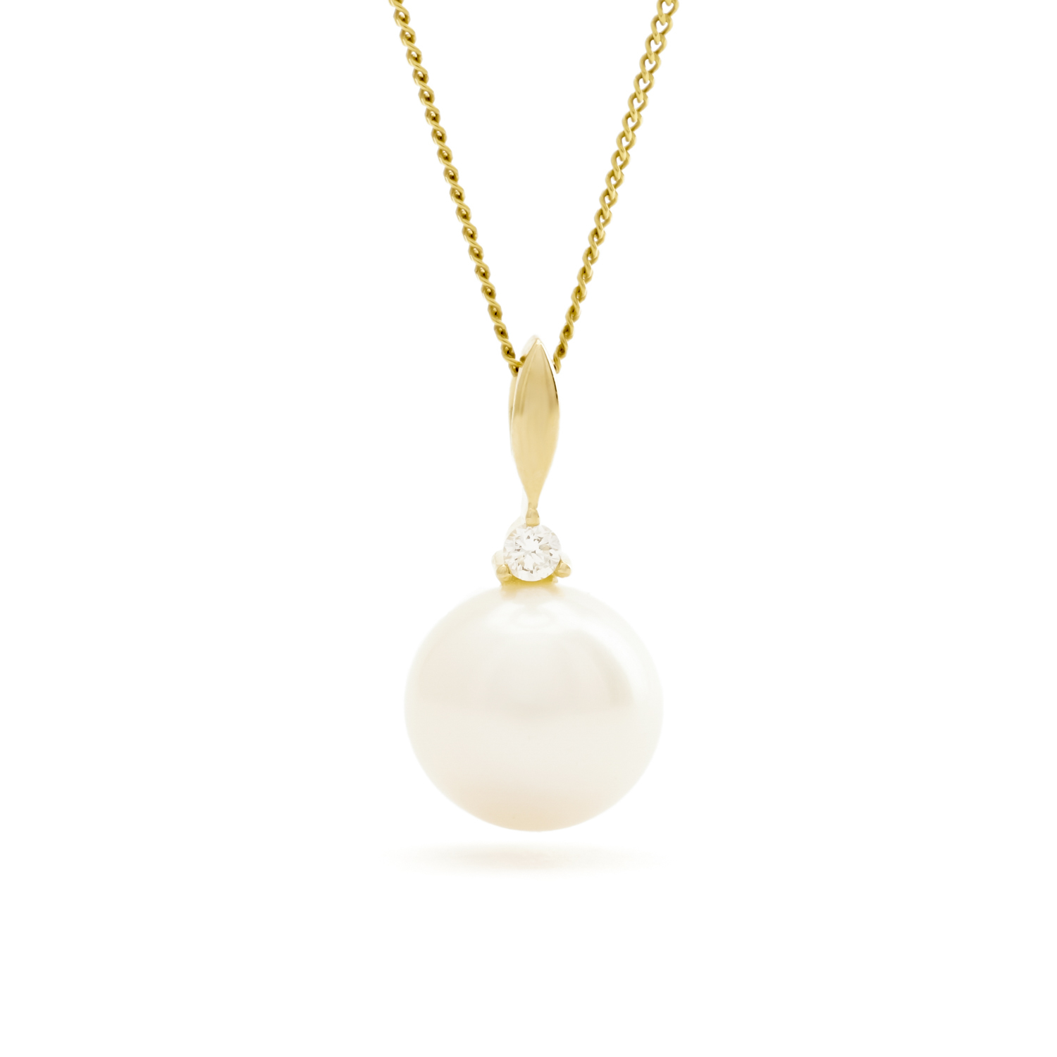 Spencer hanger met ketting, geelgoud, diamant