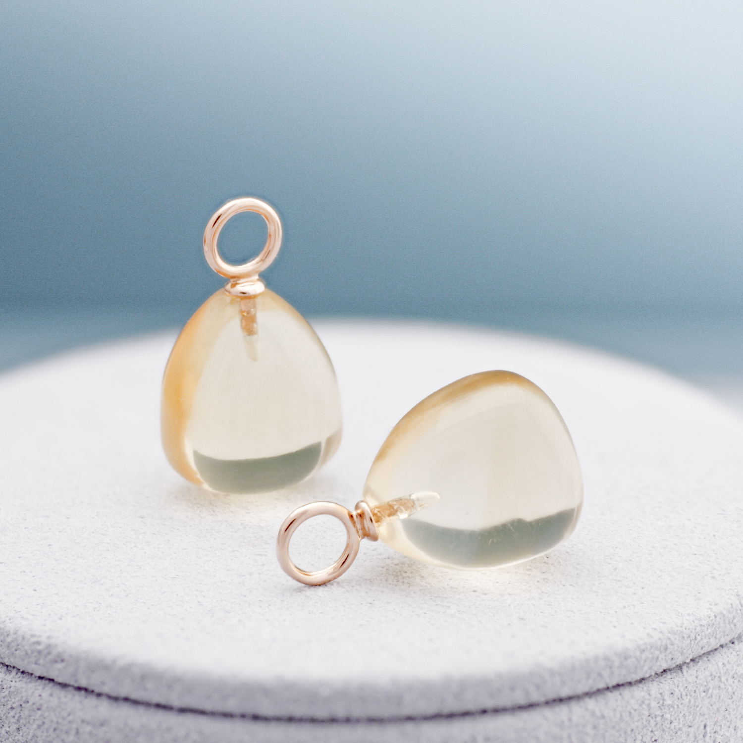 Creolen oorhangers, Onna roségoud, citrien