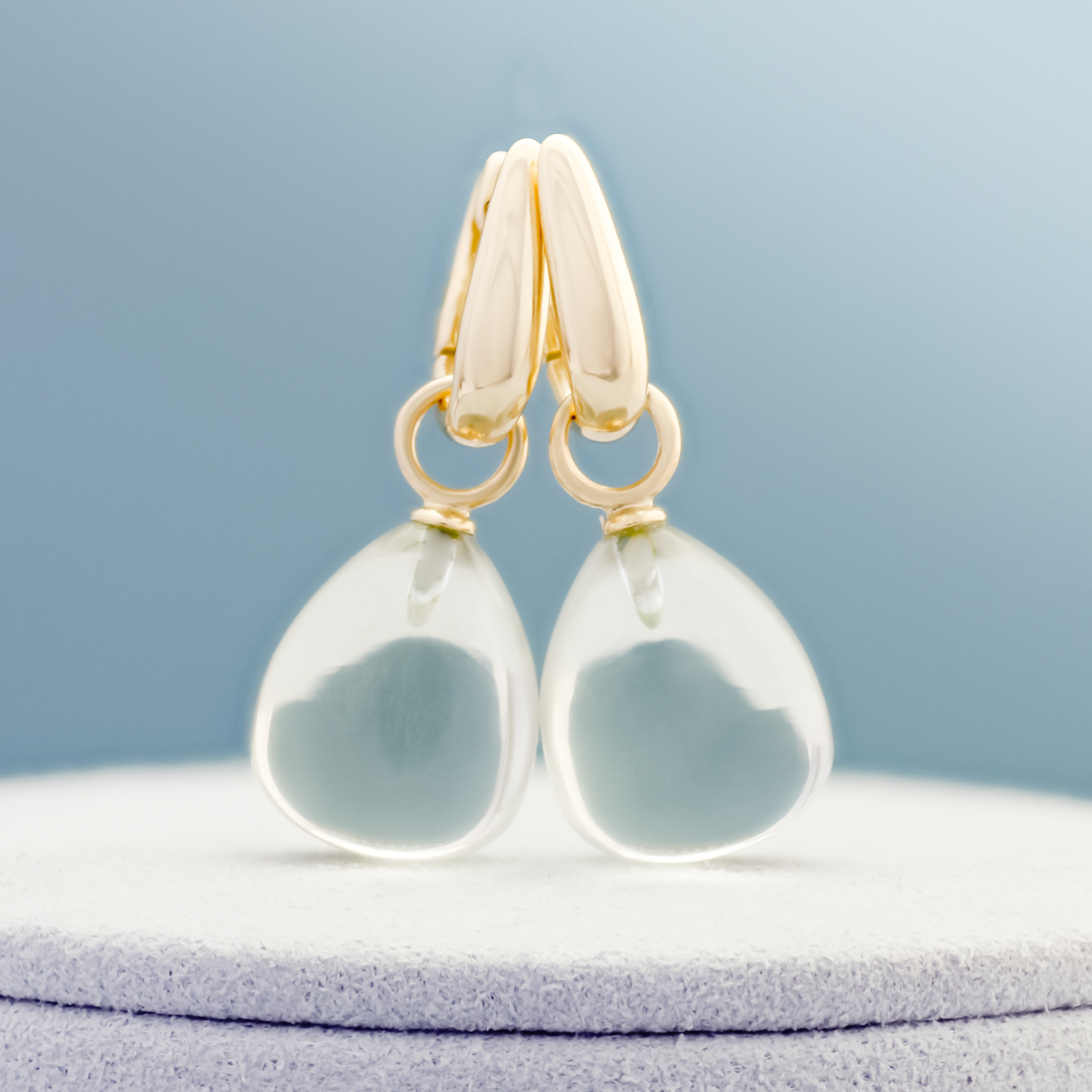 Creolen oorhangers, Onna geelgoud, Prasioliet