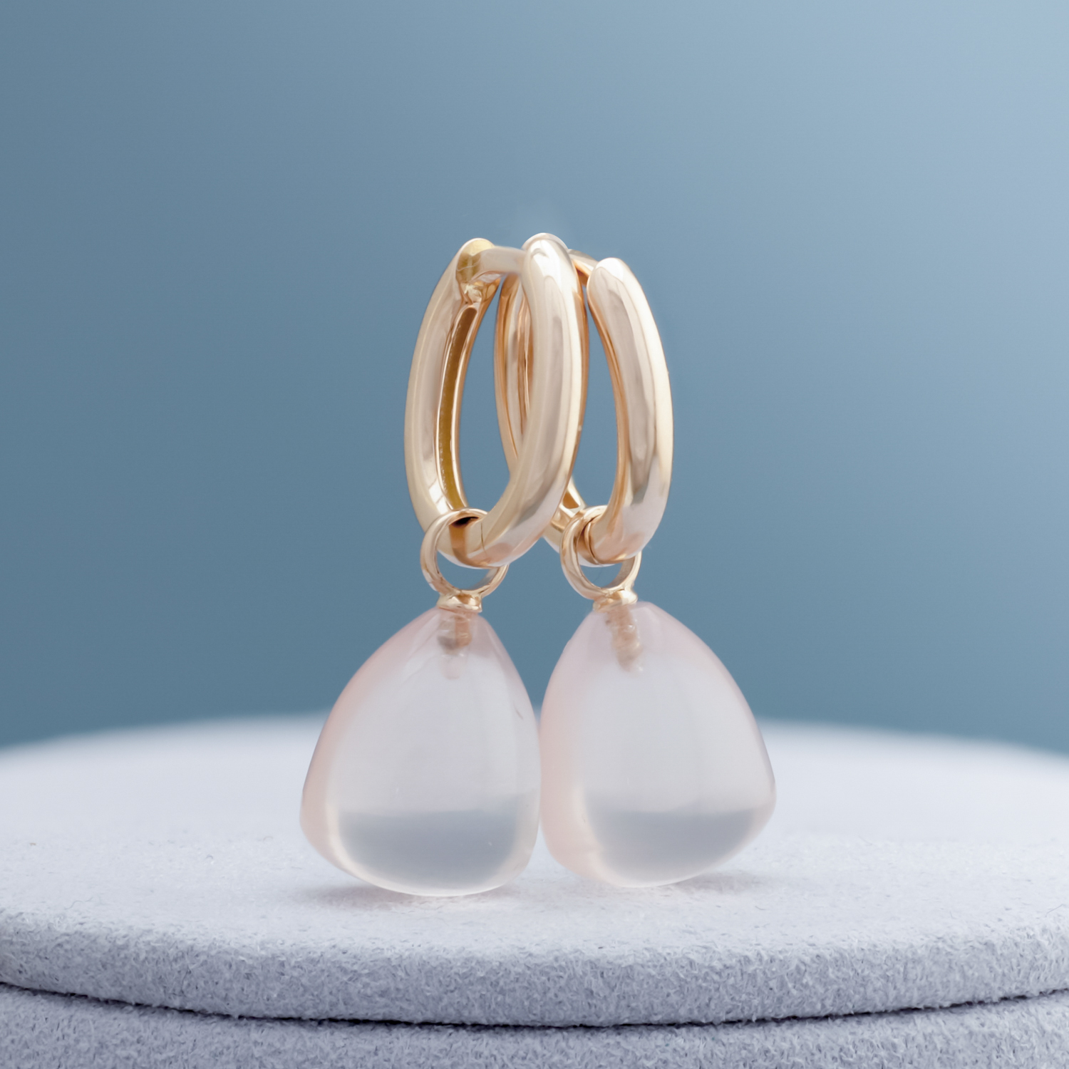 Aanhangers voor creolen, Ora geelgoud, rozekwarts