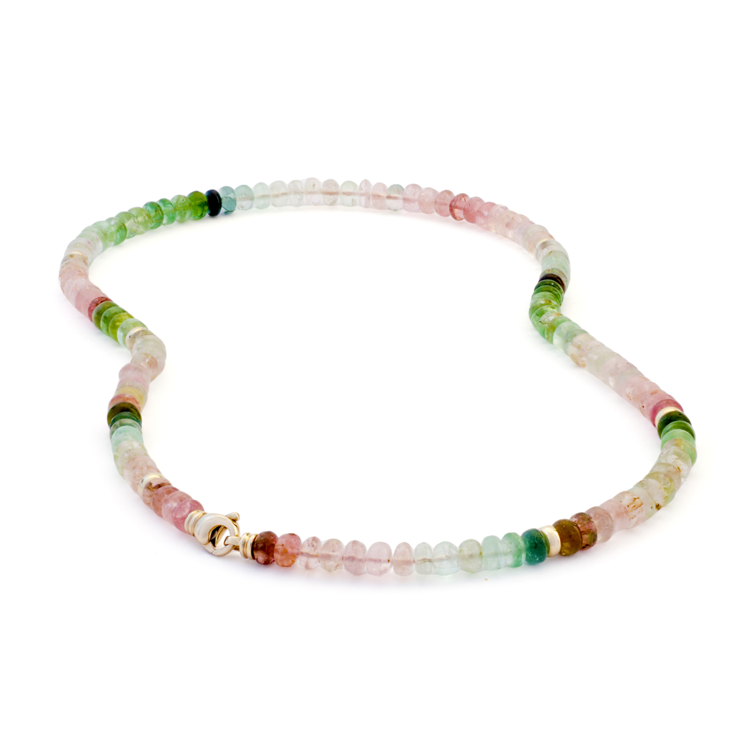 Collier, geelgoud, toermalijn