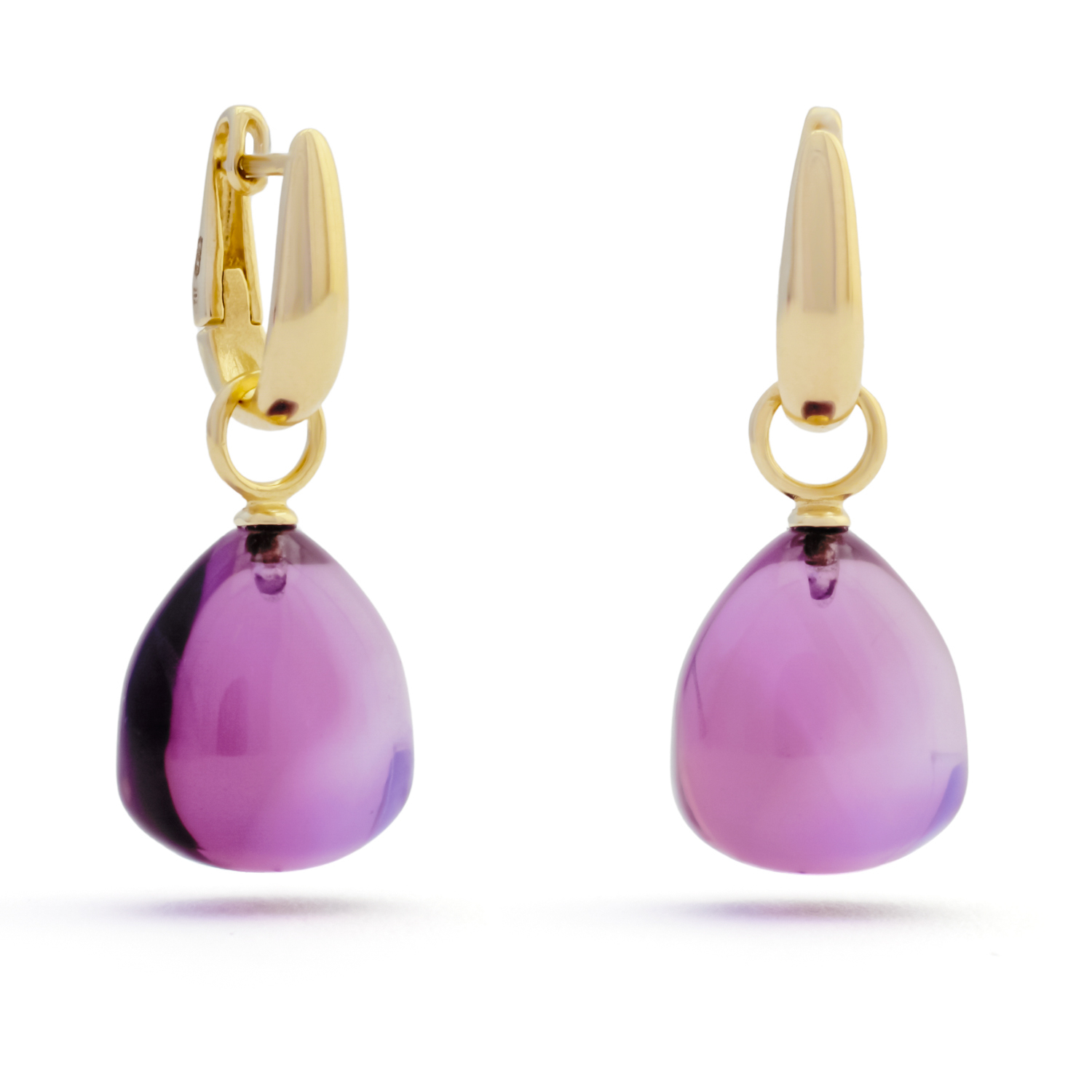 Aanhangers voor creolen, Paula geelgoud, Amethist