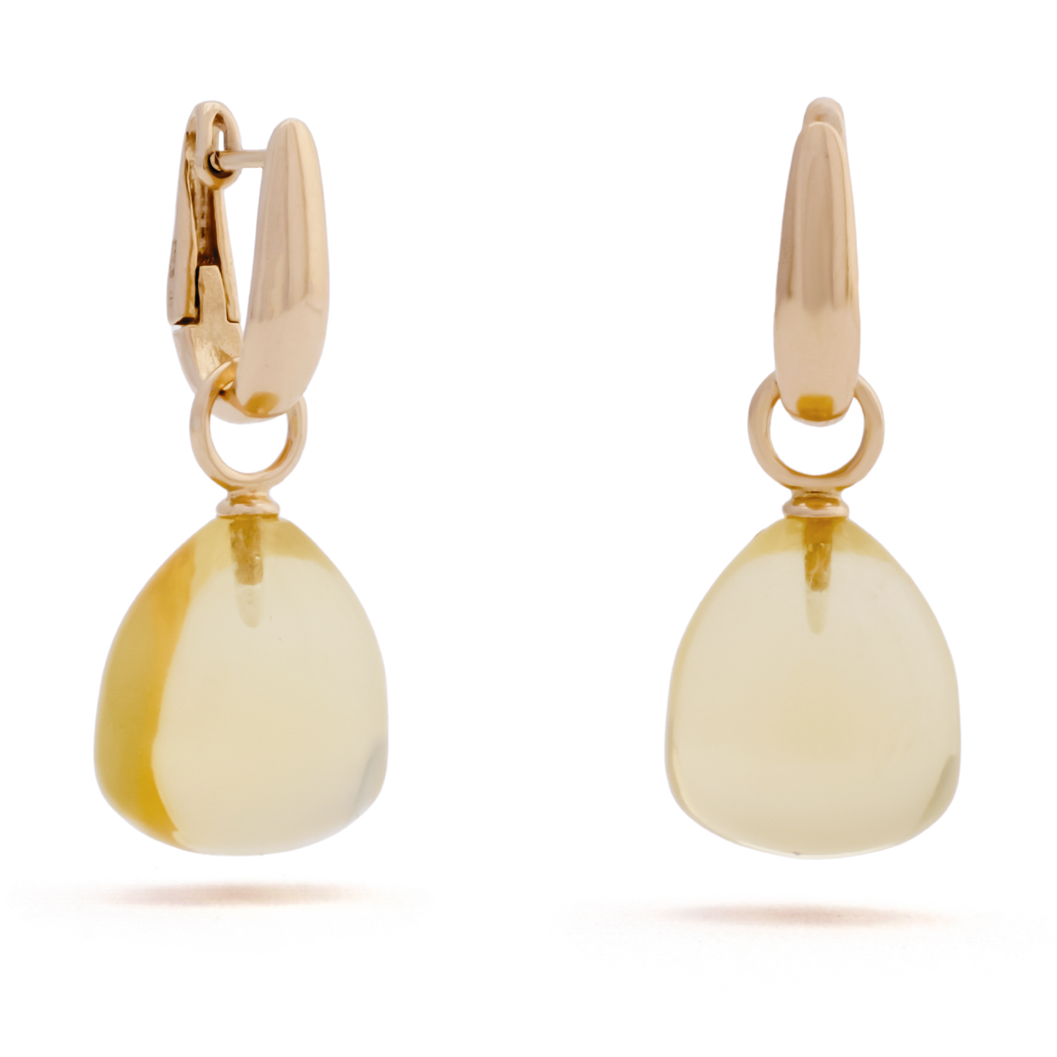 Creolen oorhangers, Onna roségoud, citrien