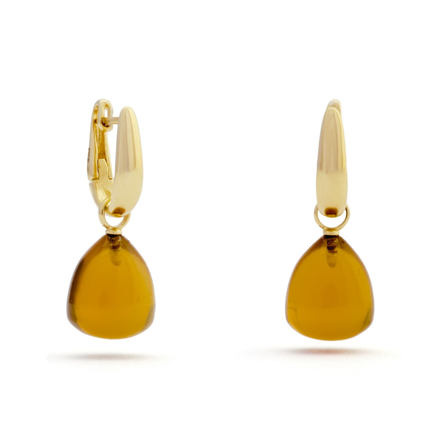 Creolen oorhangers, Onna geelgoud, Citrien