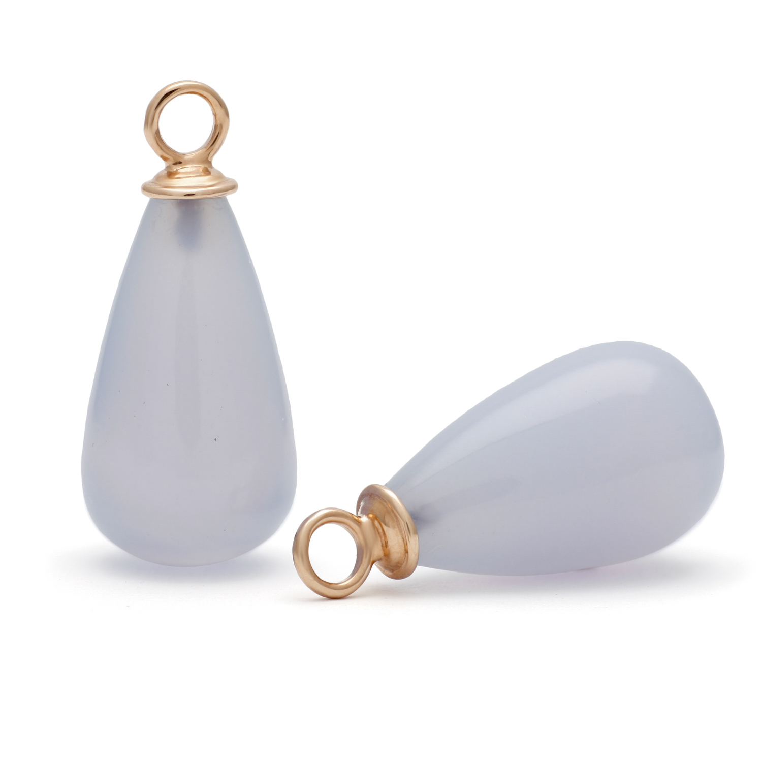 Aanhangers voor creolen, roségoud, chalcedoon