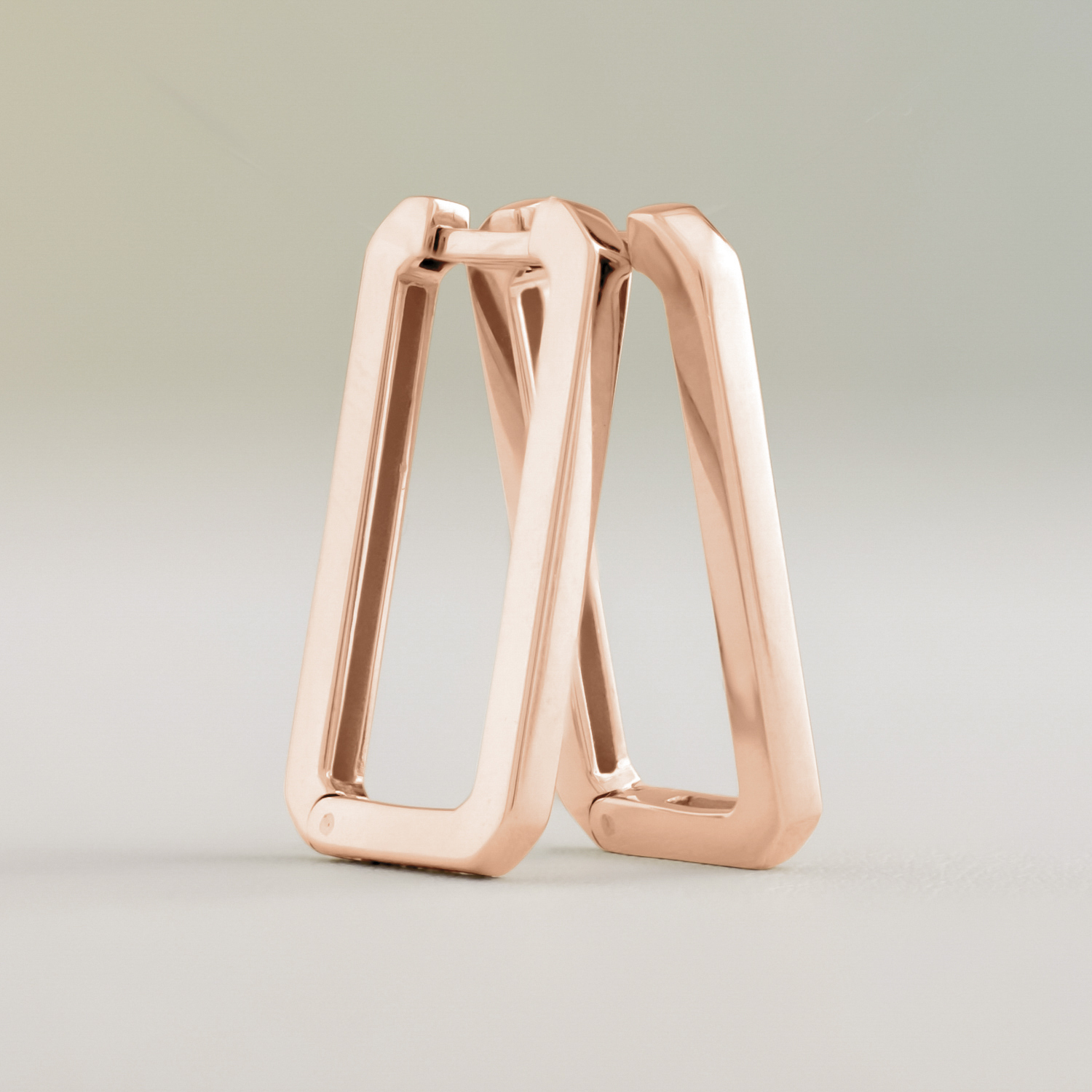 Creolen oorhangers, Olivette roségoud