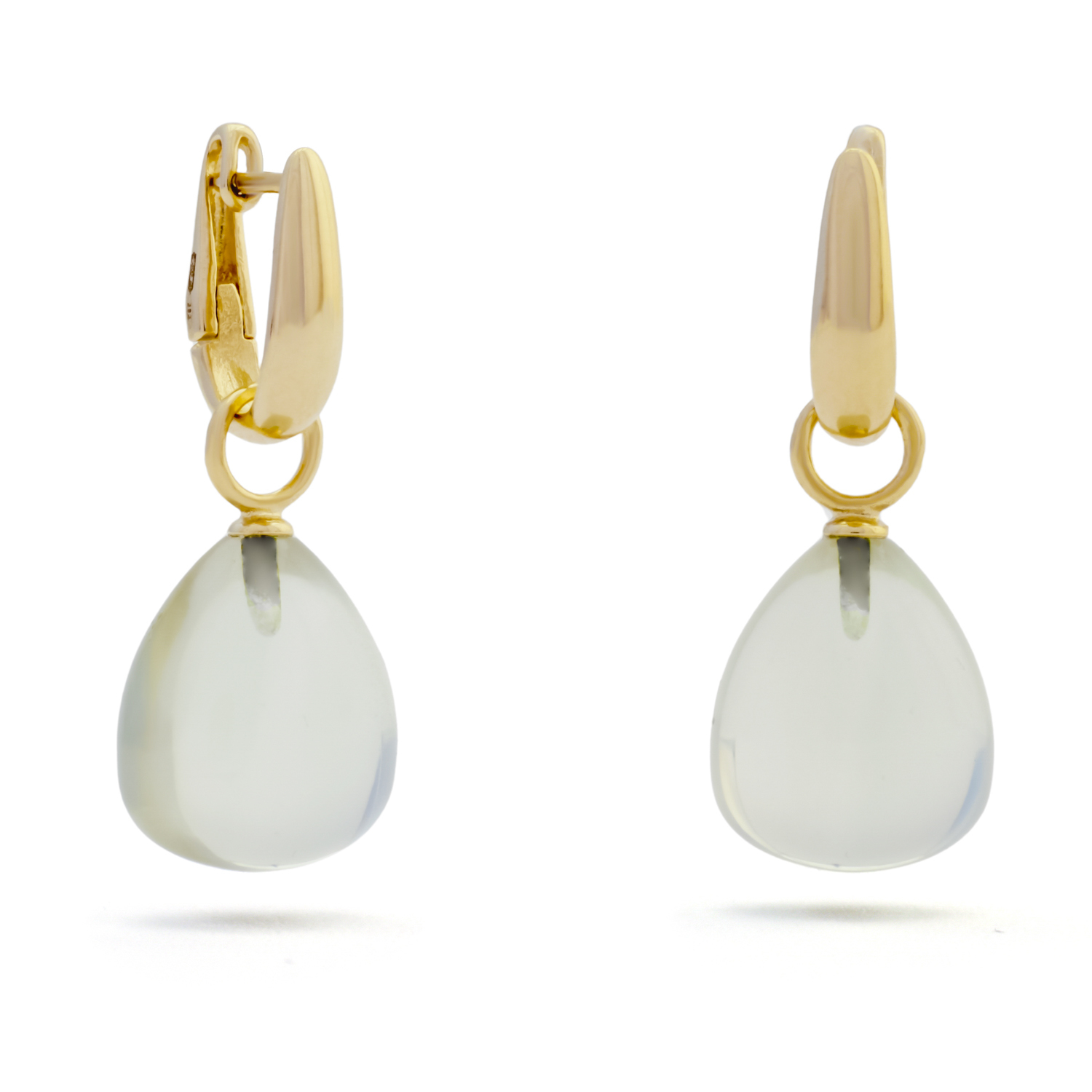 Creolen oorhangers, Onna geelgoud, Prasioliet