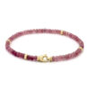 Armband, geelgoud, rode spinel