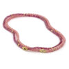 Collier, geelgoud, rhodochrosiet