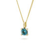 Susan hanger met ketting, geelgoud, London Blue topaas