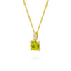 Susan hanger met ketting, geelgoud, peridot