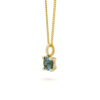 Susan hanger met ketting, geelgoud, London Blue topaas