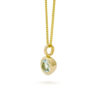 Hanger met ketting, geelgoud, Sky Blue topaas