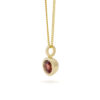 Hanger met ketting, geelgoud, granaat