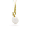 Selena parelhanger met ketting, geelgoud, diamant