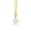 Parelhanger met ketting, geelgoud, diamant