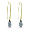 Odessa oorhangers, geelgoud, London Blue Topaas