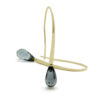 Odessa oorhangers, geelgoud, London Blue Topaas