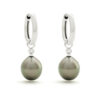 Creolen pareloorhangers, witgoud, diamant, Tahitiparels