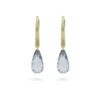 Pamela oorhangers, geelgoud, London blue topaas