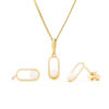 Sierra parelhanger met ketting, geelgoud, zoetwaterparel