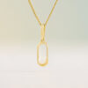 Sierra parelhanger met ketting, geelgoud, zoetwaterparel