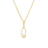 Sierra parelhanger met ketting, geelgoud, zoetwaterparel