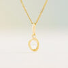 Soleil parelhanger met ketting, geelgoud, zoetwaterparel