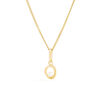 Soleil parelhanger met ketting, geelgoud, zoetwaterparel