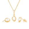 Soleil parelhanger met ketting, geelgoud, zoetwaterparel