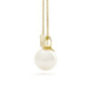 Salma hanger met ketting, geelgoud, zoetwaterparel