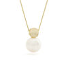 Salma hanger met ketting, geelgoud, zoetwaterparel