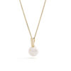 Sky hanger met ketting, geelgoud, zoetwaterparel