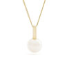 Sky hanger met ketting, geelgoud, zoetwaterparel