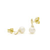 Spencer pareloorknoppen, geelgoud, zoetwaterparel, diamant