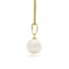 Stephanie parelhanger met ketting, geelgoud, ronde zoetwaterparel