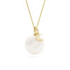 Sorella Maan parelhanger met ketting, geelgoud, zoetwaterparel