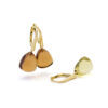 Pamela oorhangers, geelgoud, citrien