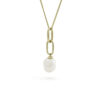 Parelhanger met ketting, geelgoud, zoetwaterparel