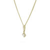 Parelhanger met ketting, geelgoud, zoetwaterparel