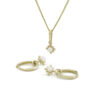 Parelhanger met ketting, geelgoud, zoetwaterparel