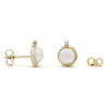 Peggy pareloorknoppen, geelgoud, zoetwaterparel, diamant