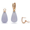 Creolen oorhangers, roségoud, chalcedoon