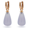 Creolen oorhangers, roségoud, chalcedoon
