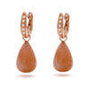 Creolen oorhangers, Orchid roségoud, diamanten, maansteen