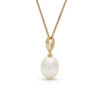 Parelhanger met ketting, geelgoud, zoetwaterparel